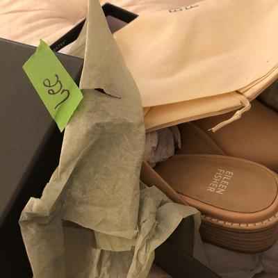 Eileen Fisher (Brand New) Toni Washed Leather Mule; Size 8 Shoes -Lot 227