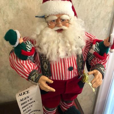 Santa Claus, & Two Elves with Name List - Lot 226