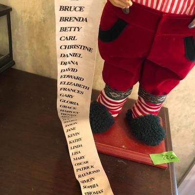 Santa Claus, & Two Elves with Name List - Lot 226