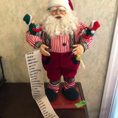 Santa Claus, & Two Elves with Name List - Lot 226