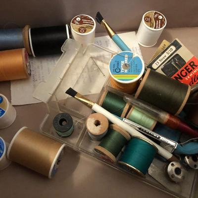 Two Sewing Crochet Baskets with Supplies -Lot 225