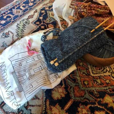 Two Sewing Crochet Baskets with Supplies -Lot 225