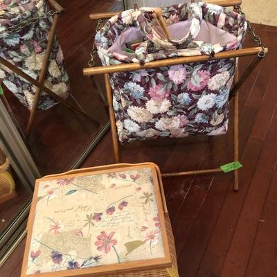 Two Sewing Crochet Baskets with Supplies -Lot 225