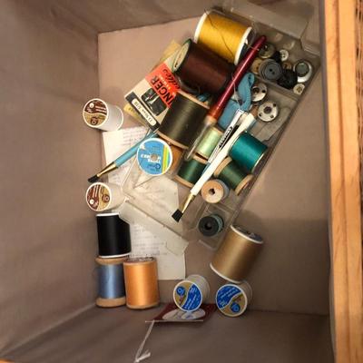 Two Sewing Crochet Baskets with Supplies -Lot 225