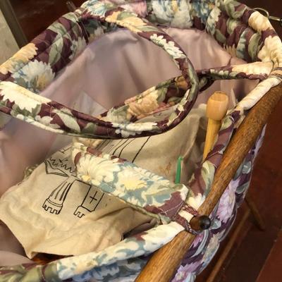 Two Sewing Crochet Baskets with Supplies -Lot 225