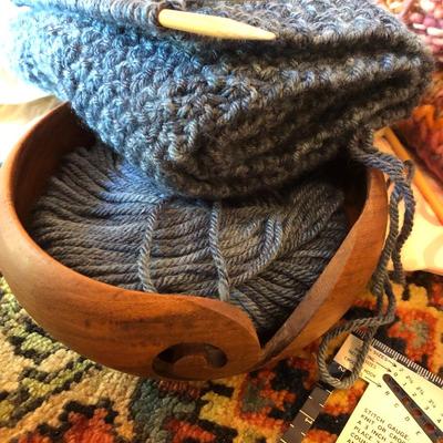 Two Sewing Crochet Baskets with Supplies -Lot 225