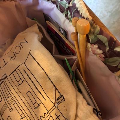 Two Sewing Crochet Baskets with Supplies -Lot 225