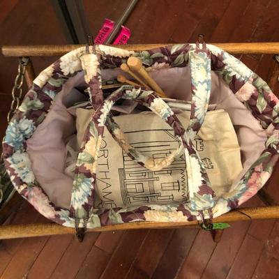 Two Sewing Crochet Baskets with Supplies -Lot 225