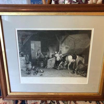 â€œA Country Blacksmith â€œ Framed Engraving Joe Mallord William Turner - Lot 223