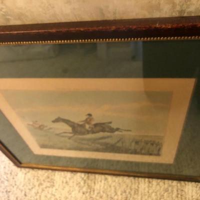 Framed Lithograph Fox Hunt â€œHunting Recollectionsâ€ -Lot 222