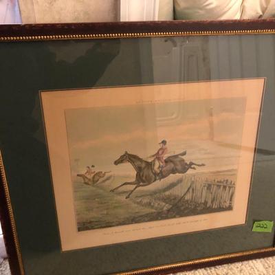 Framed Lithograph Fox Hunt â€œHunting Recollectionsâ€ -Lot 222