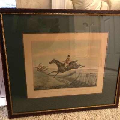 Framed Lithograph Fox Hunt â€œHunting Recollectionsâ€ -Lot 222