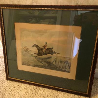 Framed Lithograph Fox Hunt â€œHunting Recollectionsâ€ -Lot 222
