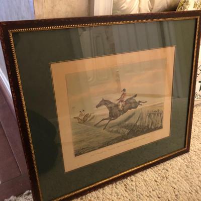 Framed Lithograph Fox Hunt â€œHunting Recollectionsâ€ -Lot 222