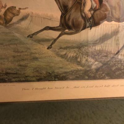 Framed Lithograph Fox Hunt â€œHunting Recollectionsâ€ -Lot 222