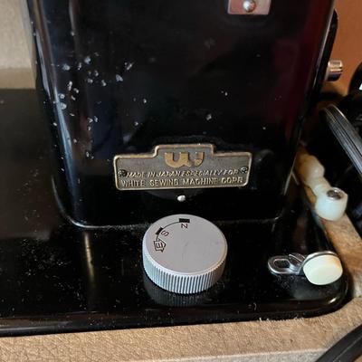 Vintage white Sewing machine in case