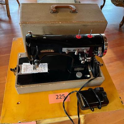 Vintage white Sewing machine in case