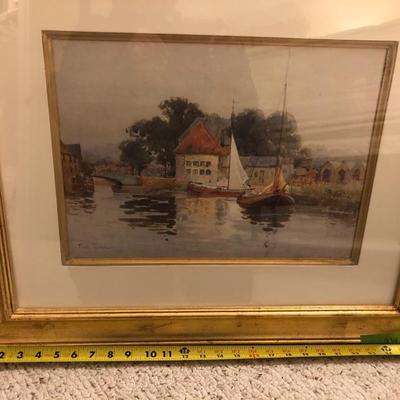 Holland Water Scene Sailboats Framed (Made in UK) -Lot 214a