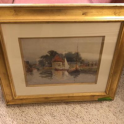 Holland Water Scene Sailboats Framed (Made in UK) -Lot 214a