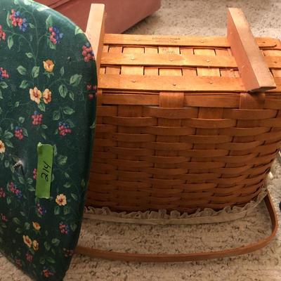 Longaberger Sewing Basket Signed with Lid and Supplies -Lot 214