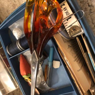 Longaberger Sewing Basket Signed with Lid and Supplies -Lot 214