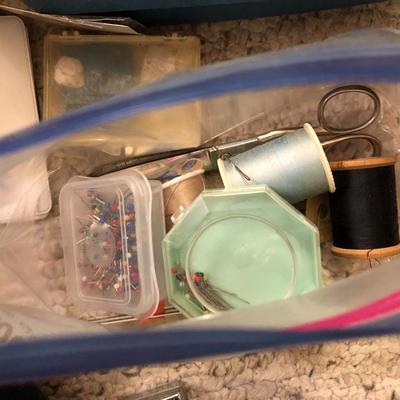 Longaberger Sewing Basket Signed with Lid and Supplies -Lot 214