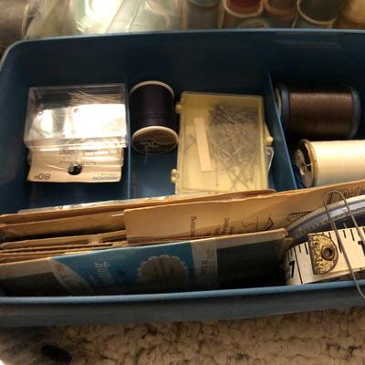 Longaberger Sewing Basket Signed with Lid and Supplies -Lot 214