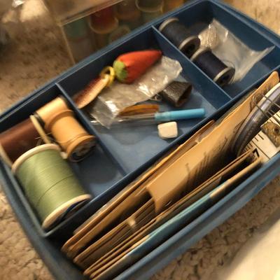 Longaberger Sewing Basket Signed with Lid and Supplies -Lot 214