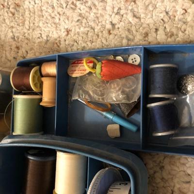 Longaberger Sewing Basket Signed with Lid and Supplies -Lot 214