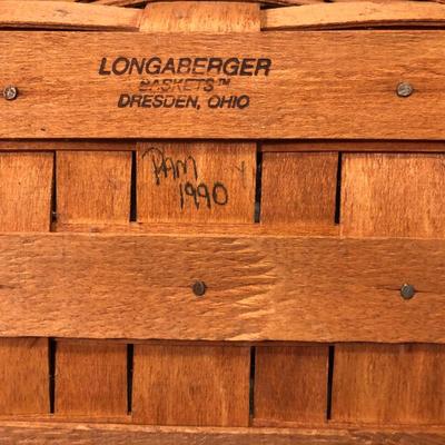 Longaberger Sewing Basket Signed with Lid and Supplies -Lot 214