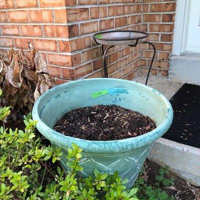 Metal Plant Stand & Large Plant Pot -Lot 211