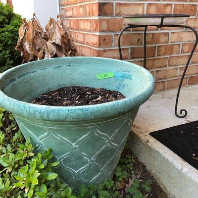 Metal Plant Stand & Large Plant Pot -Lot 211