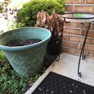 Metal Plant Stand & Large Plant Pot -Lot 211