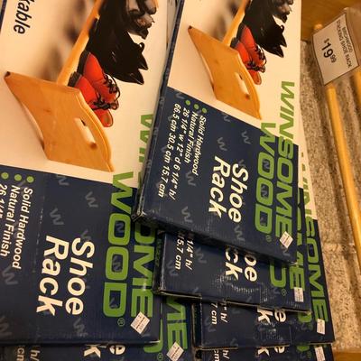 Solid Hardwood Stackable Shoe Racks (10 Total) -Lot 207