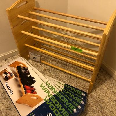 Solid Hardwood Stackable Shoe Racks (10 Total) -Lot 207