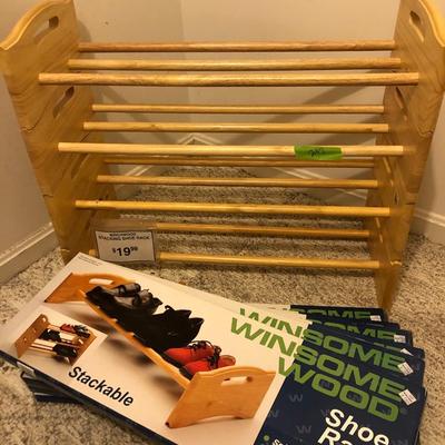 Solid Hardwood Stackable Shoe Racks (10 Total) -Lot 207