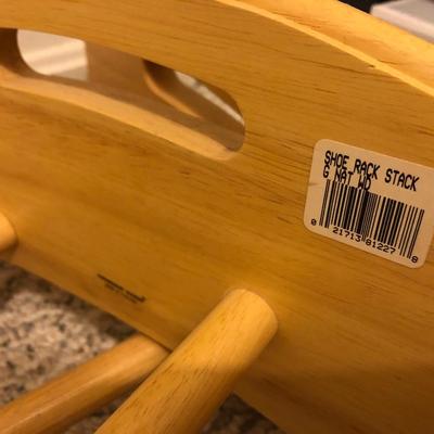 Solid Hardwood Stackable Shoe Racks (10 Total) -Lot 207