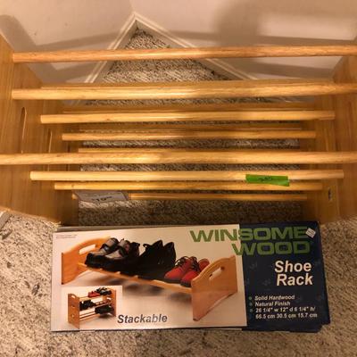 Solid Hardwood Stackable Shoe Racks (10 Total) -Lot 207