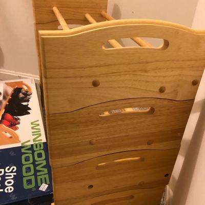 Solid Hardwood Stackable Shoe Racks (10 Total) -Lot 207