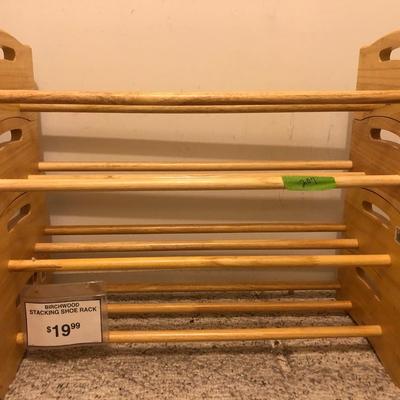 Solid Hardwood Stackable Shoe Racks (10 Total) -Lot 207