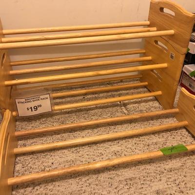 Solid Hardwood Stackable Shoe Racks (10 Total) -Lot 207