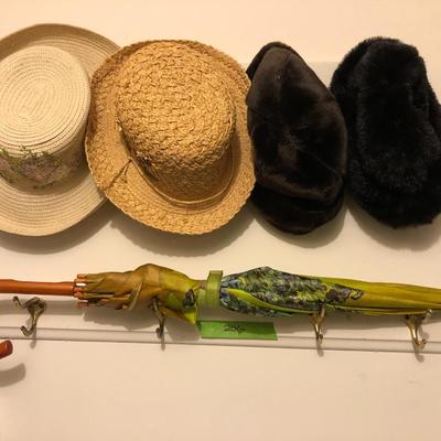 One Vincent Umbrella & Four Hats -Lot 206