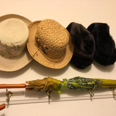 One Vincent Umbrella & Four Hats -Lot 206