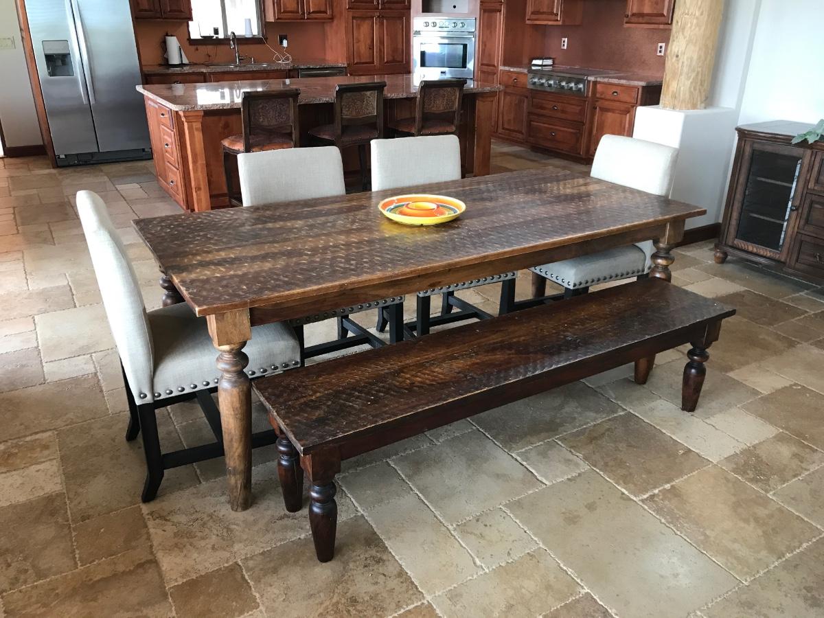 large rustic kitchen table