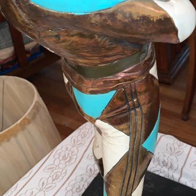 LOT::34G: Large Mid Century Modern Marbro Style Harlequin Jester Lamp with Shade