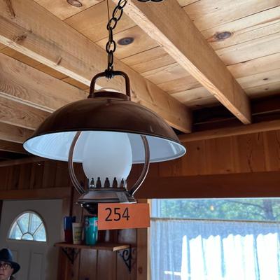 Swag style Copper Lantern light fixture