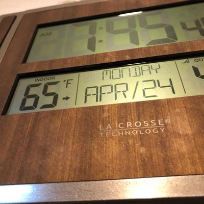 LA CROSSE Technology Atomic Digital Temperature/Date/Time Clock -Lot 204