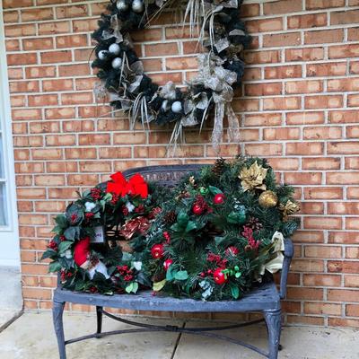 Five Indoor/Outdoor Holiday Wreaths  -Lot 209