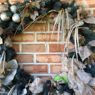 Five Indoor/Outdoor Holiday Wreaths  -Lot 209