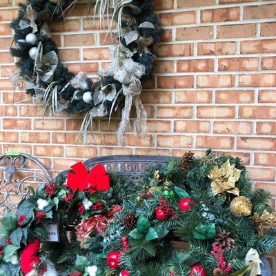 Five Indoor/Outdoor Holiday Wreaths  -Lot 209